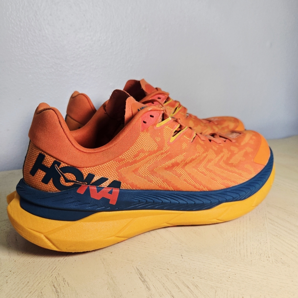 Hoka One One Tecton X Mens 12.5 Trail Running Shoe Carbon Fiber Orange Blue - Picture 10 of 10
